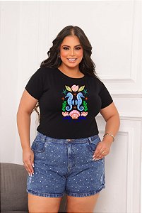T-SHIRT PLUS SIZE CAVALO MARINHO SE O DTF XG