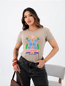 T-SHIRT CAVALO MARINHO SE O DTF BEGE