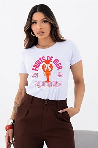 T-SHIRT FRUITS DE MEAR LAGOSTA DTF BRANCO