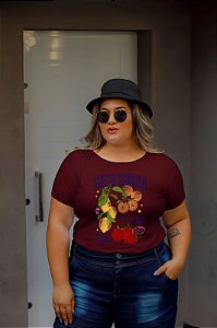 T-SHIRT PLUS SIZE FRUTAS FRESH GARDEN DTF MARSALA XG