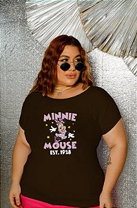 T-SHIRT PLUS SIZE MINNIE MOUSE 1928 DTF CHOCOLATE XG