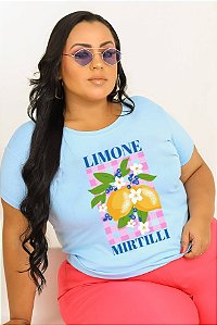 T-SHIRT PLUS SIZE LIMONE MIRTILLI DTF AZUL BEBÊ XG