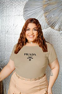 T-SHIRT PLUS SIZE PRADA DTF BEGE XG