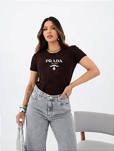 T-SHIRT PRADA DTF CHOCOLATE