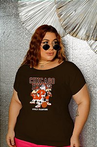 T-SHIRT PLUS SIZE CHICAGO LOONEY TUNES DTF CHOCOLATE XG