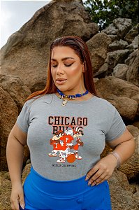 T-SHIRT PLUS SIZE CHICAGO LOONEY TUNES DTF CINZA XG