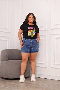 T-SHIRT PLUS SIZE ARARA TROPICAL DTF XG
