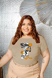 T-SHIRT PLUS SIZE PERNALONGA E PATOLINO DTF BEGE XG