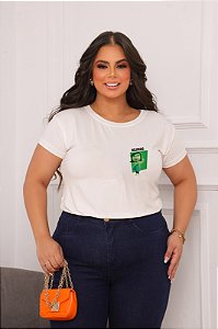 T-SHIRT PLUS SIZE NOJINHO DIVERTIDAMENTE DTF OFF WHITE XG