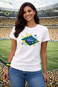 T-SHIRT BRASIL TROPICAL DTF BRANCO