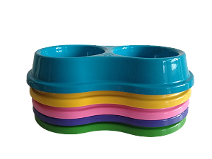 Comedouro duplo pequeno.