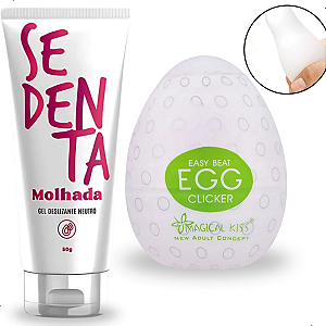 Kit 01 Egg Massageador + 01 Lubrificante Sedenta Molhada