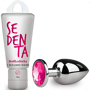 Sedenta Gel Lubrificante Intimo Neutro +Plug tamanho pequeno