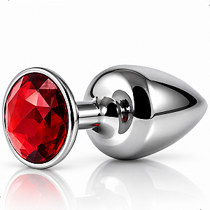 Plug Anal Inox Grande Feminino Gay Excita Dilata Sexo Tesão Preto Com Vermelho