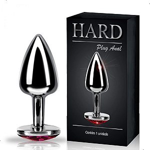 Plug Anal Inox Grande Feminino Gay Excita Dilata Sexo Tesão Preto Com Vermelho