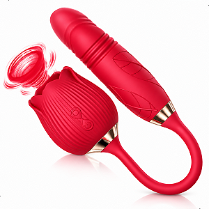 Vibrador Formato De Rosa 10 Modos De Vibração Vai E Vem Pulsação