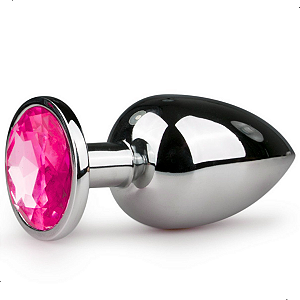 Plug Anal Aço Inox Médio Feminino Masculino Dilata Lubrifica M
