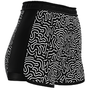 Short Beach Tennis Feminino Preto Estampado