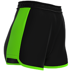 Short Beach Tennis Feminino Preto e Verde Fluor