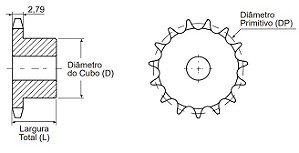 Engrenagem Simples ANSI 25 40Z
