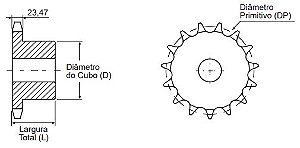 Engrenagem Simples ANSI 120 22Z