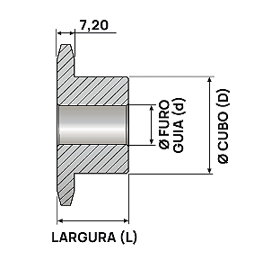 Engrenagem Simples Inox 304 ASA 40 39Z