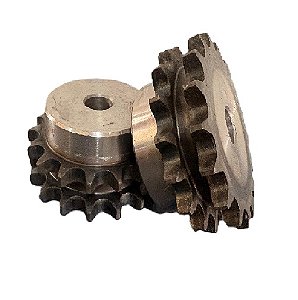 Engrenagem Dupla DIN 08B 17Z C/Tratamento Térmico nos Dentes