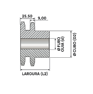 Engrenagem Dupla DIN 10B 32Z