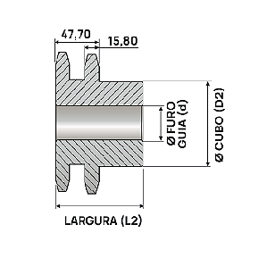 Engrenagem Dupla DIN 16B 57Z