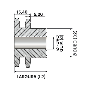 Engrenagem Dupla DIN 06B 60Z