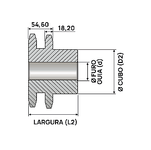 Engrenagem Dupla DIN 20 39Z