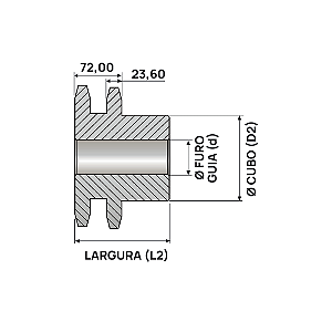 Engrenagem Dupla DIN 24 10Z C/Tratamento Térmico nos Dentes