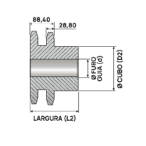 Engrenagem Dupla DIN 28 09Z C/Tratamento Térmico nos Dentes