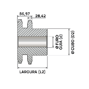 Engrenagem Dupla ASA 160 25Z