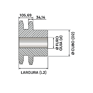 Engrenagem Dupla ASA 200 22Z