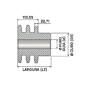 Engrenagem Tripla ASA 120 42Z