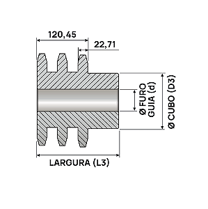 Engrenagem Tripla ASA 140 18Z C/Tratamento Térmico nos Dentes