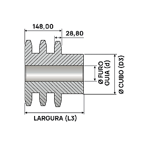 Engrenagem Tripla DIN 28 26Z