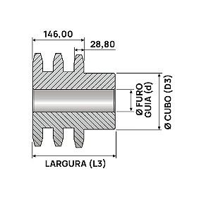 Engrenagem Tripla DIN 32 24Z