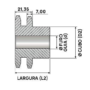 Engrenagem Dupla Inox 304 ASA 40 09Z