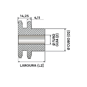 Engrenagem Dupla Inox 304 ASA 40 10Z