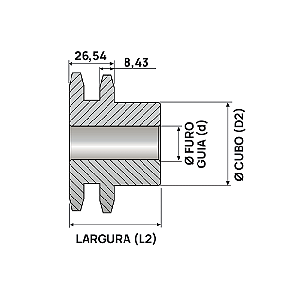 Engrenagem Dupla Inox 304 ASA 50 11Z
