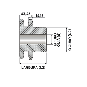 Engrenagem Dupla Inox 304 ASA 80 28Z
