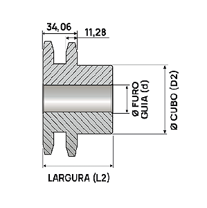 Engrenagem Dupla Inox 304 ASA 60 29Z
