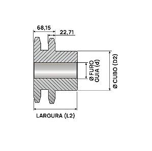 Engrenagem Dupla ASA 120 15Z