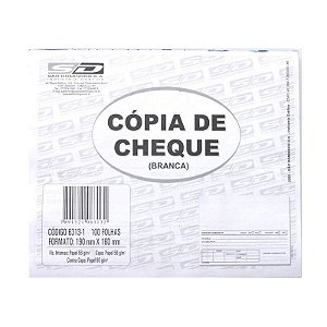 Impresso Cópia de Cheque Branca 100FLS