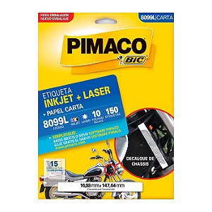 Etiqueta Pimaco InkJet+Laser Branca Carta 8099L