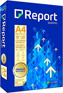 Papel Sulfite A-4 75G Report Amarelo PCT C/500FLS