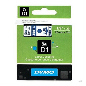 Fita Poliéster D1 Rotulador Dymo LM 12 MM X 7 M Azul/Branco Ref.: 45014