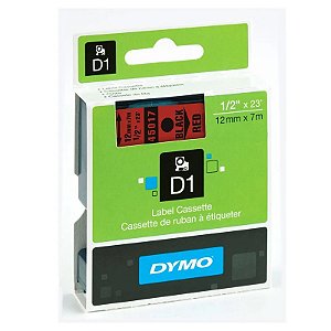 Fita Poliéster D1 Rotulador Dymo LM 12 MM X 7 M Preto/Vermelho Ref.: 45017